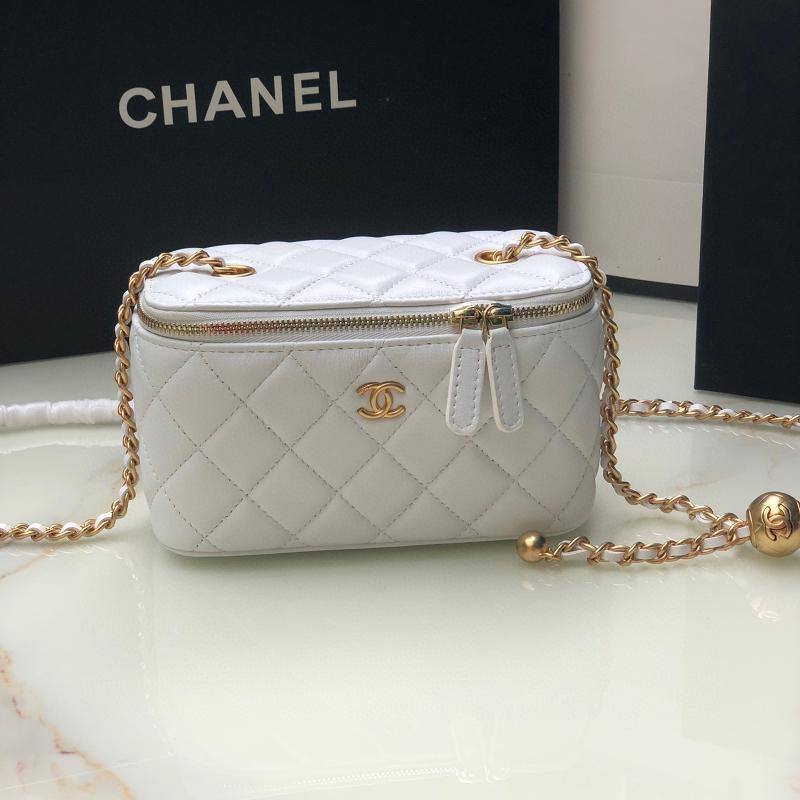 Chanel Chain Package AP2303 Sheepskin Golden Ball White